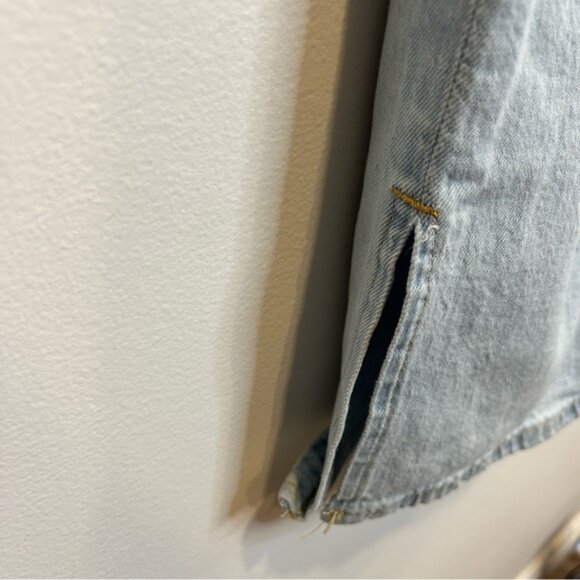 H&M Girl’s WIDE HIGH JEANS Light Denim Blue - Picture 5 of 10